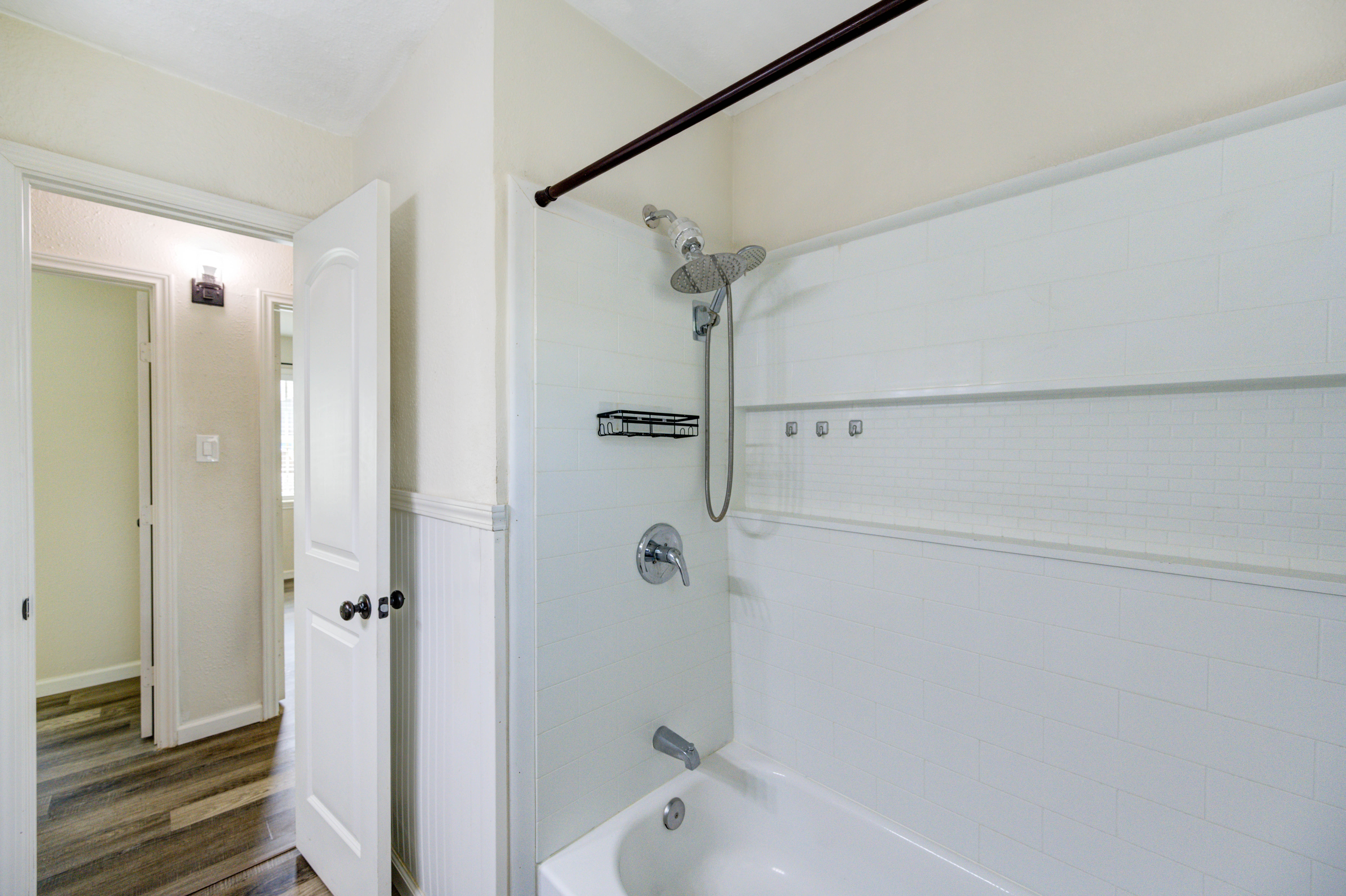 Full bath with vanity and storage