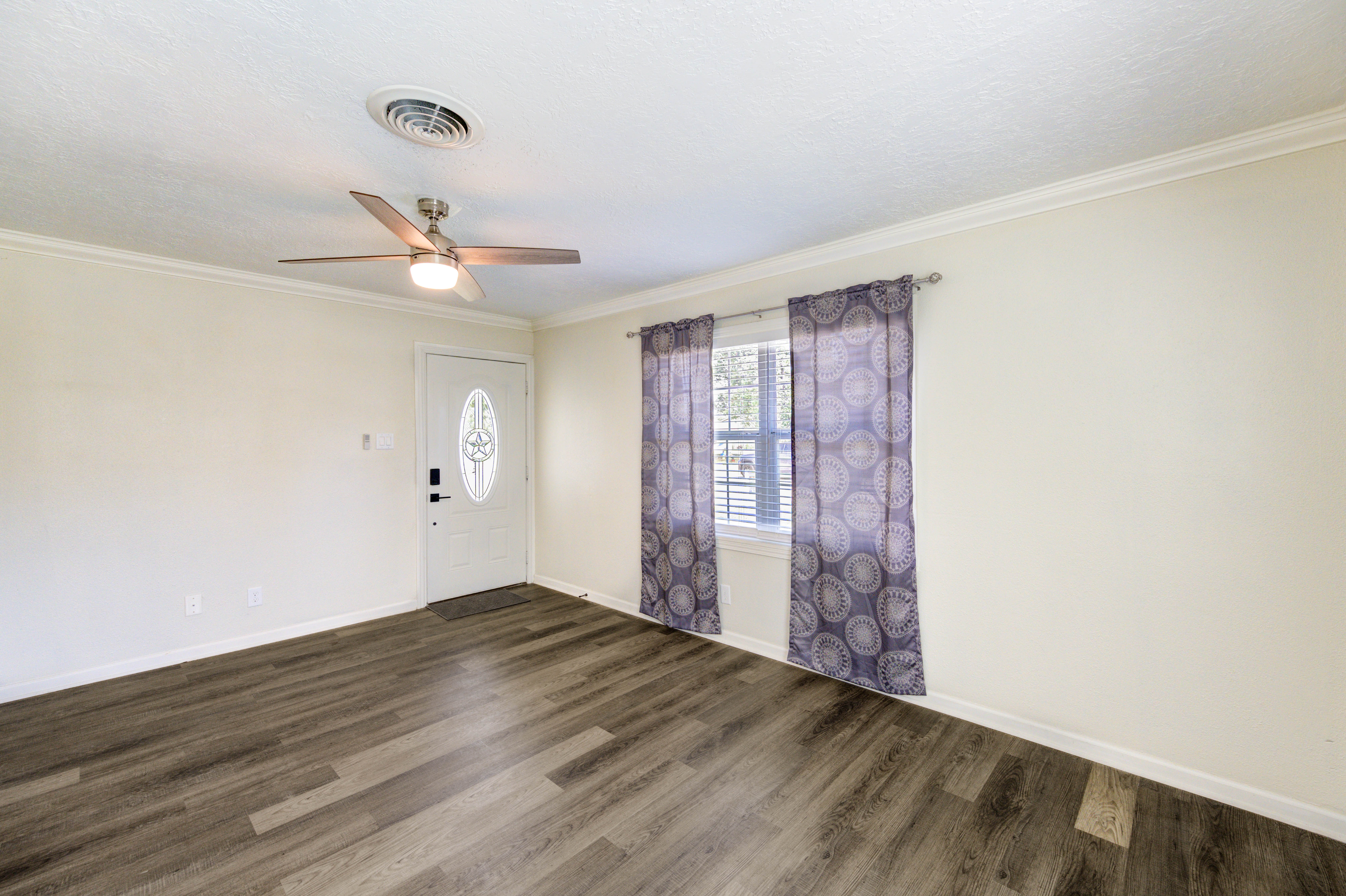 Living room overlooking the front entry