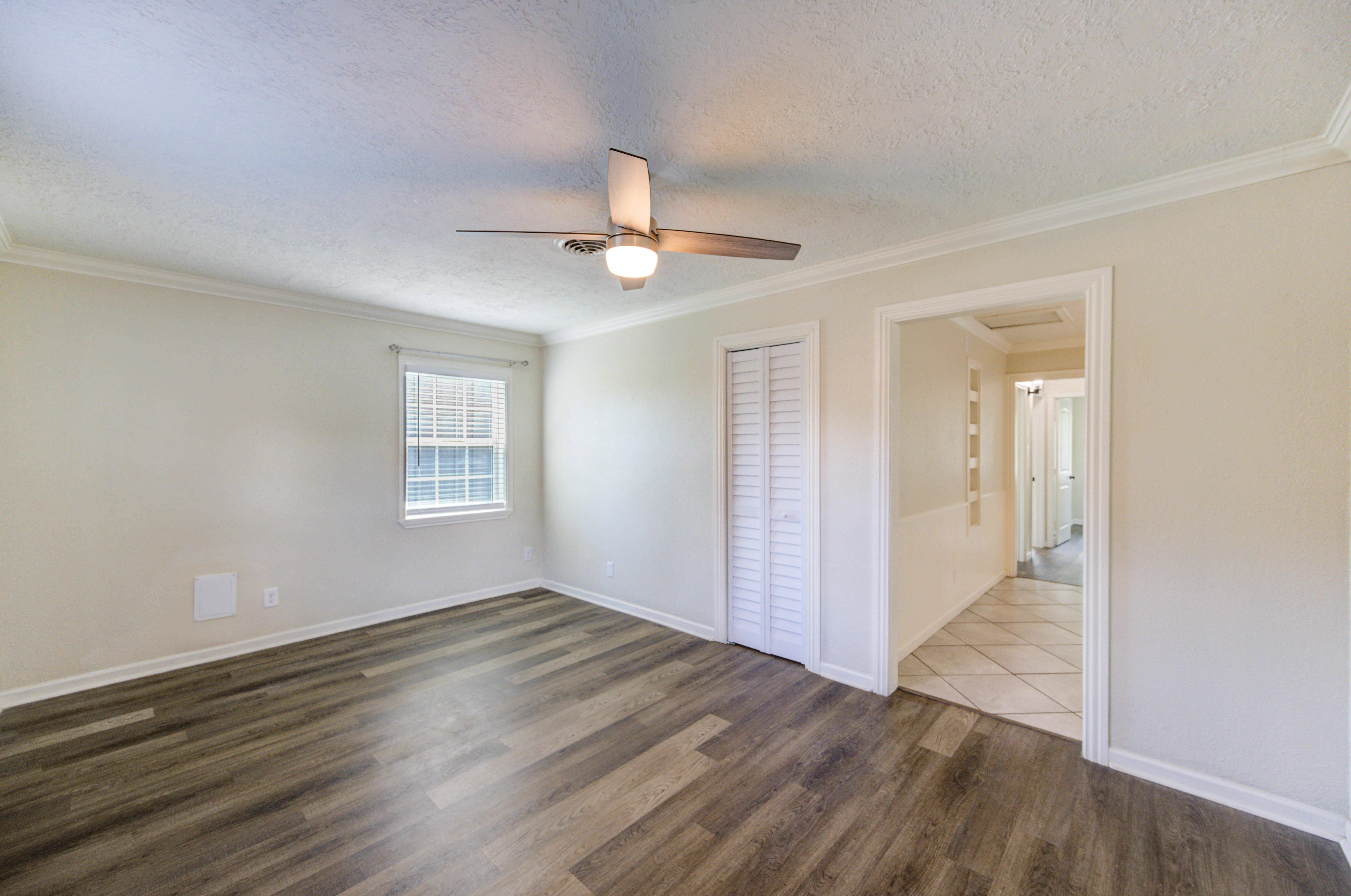 Living room with vinyl plank flooring